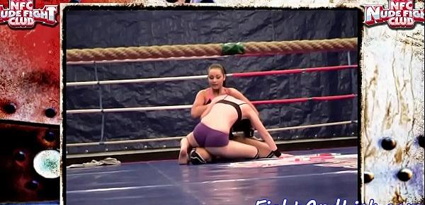  European babes wrestling in a boxing ring